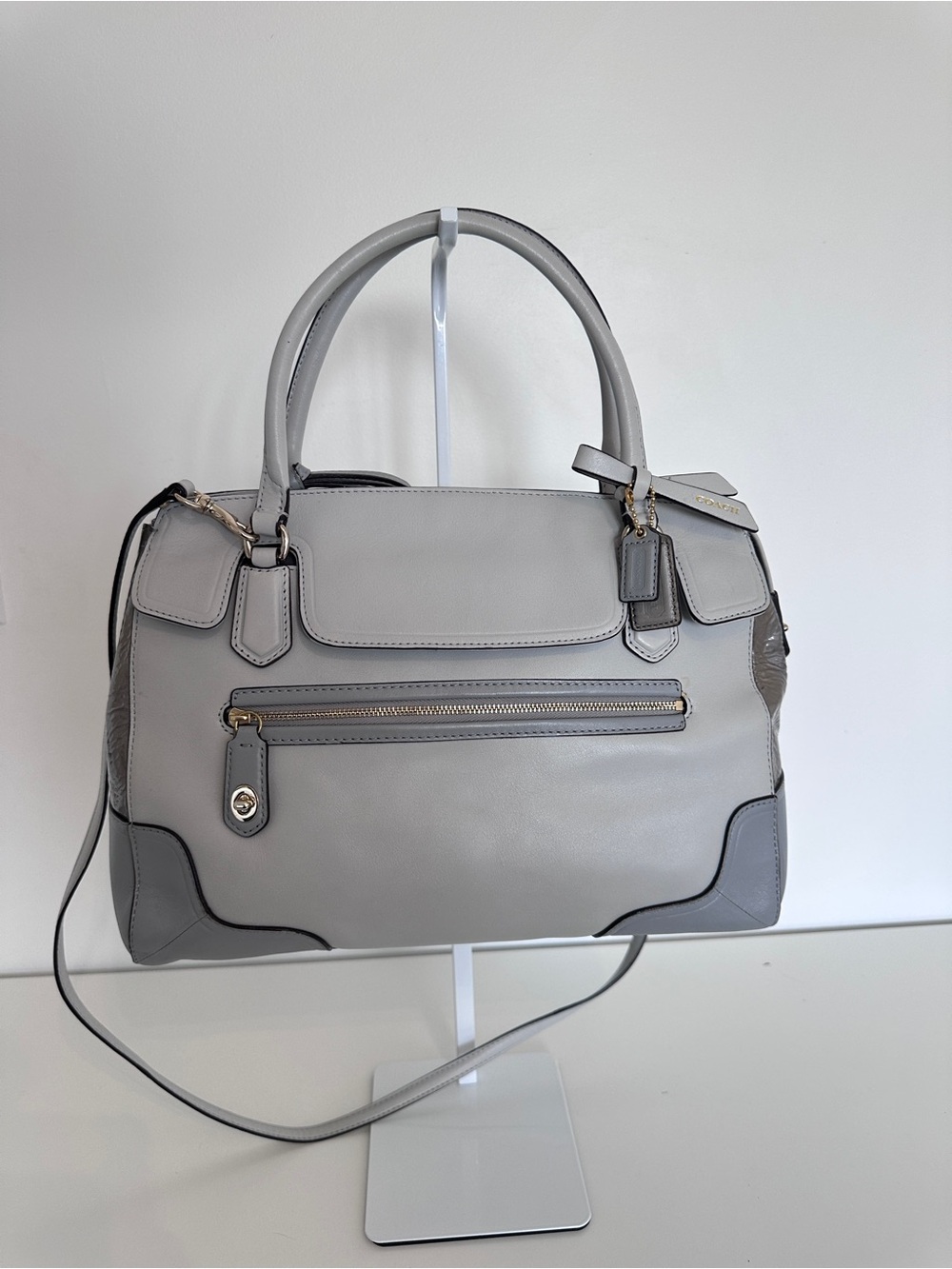 Coach Colorblock Leather Flap Satchel